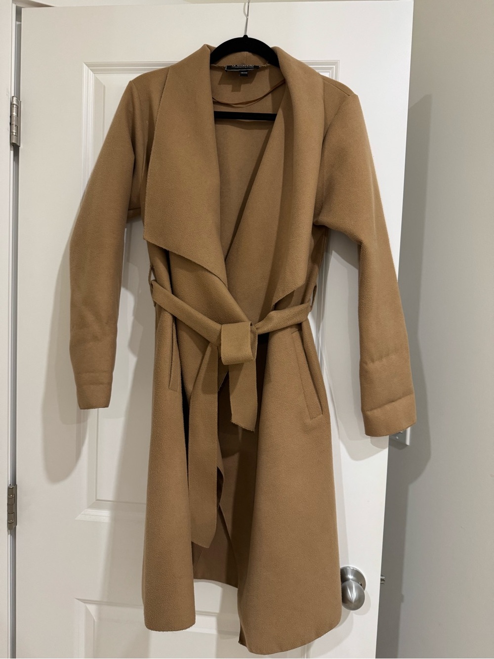 le chateau Camel Wrap Belted Long Coat
